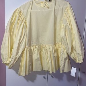 Poplin exaggerated sleeve blouse